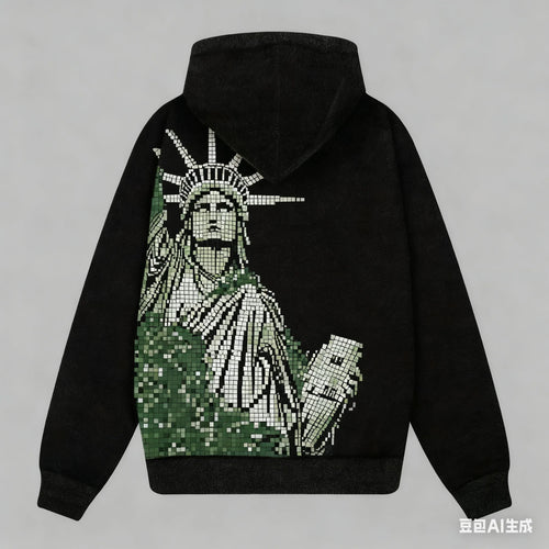 Vintage Harajuku Print Oversized Hoodie