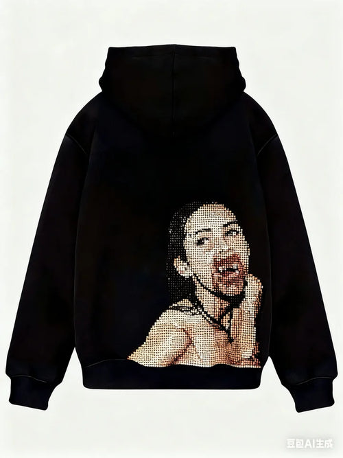 Vintage Harajuku Print Oversized Hoodie