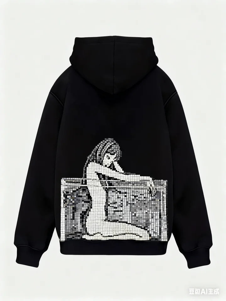 Vintage Harajuku Print Oversized Hoodie