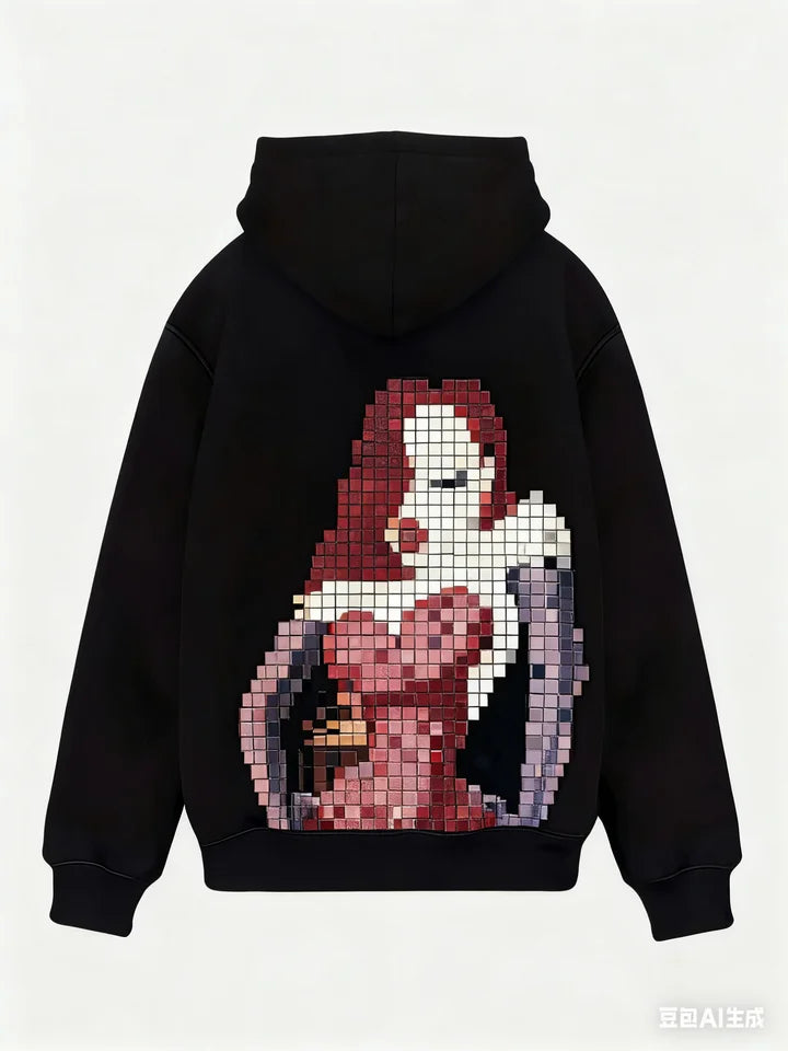 Vintage Harajuku Print Oversized Hoodie